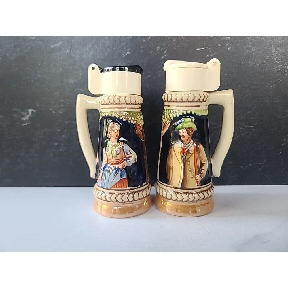 Vintage Beer Stein Salt And Pepper Shakers